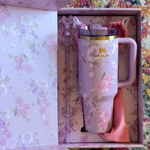 Brand New Stanley LoveShackFancy 40oz Quencher Tumbler in Happy Thoughts